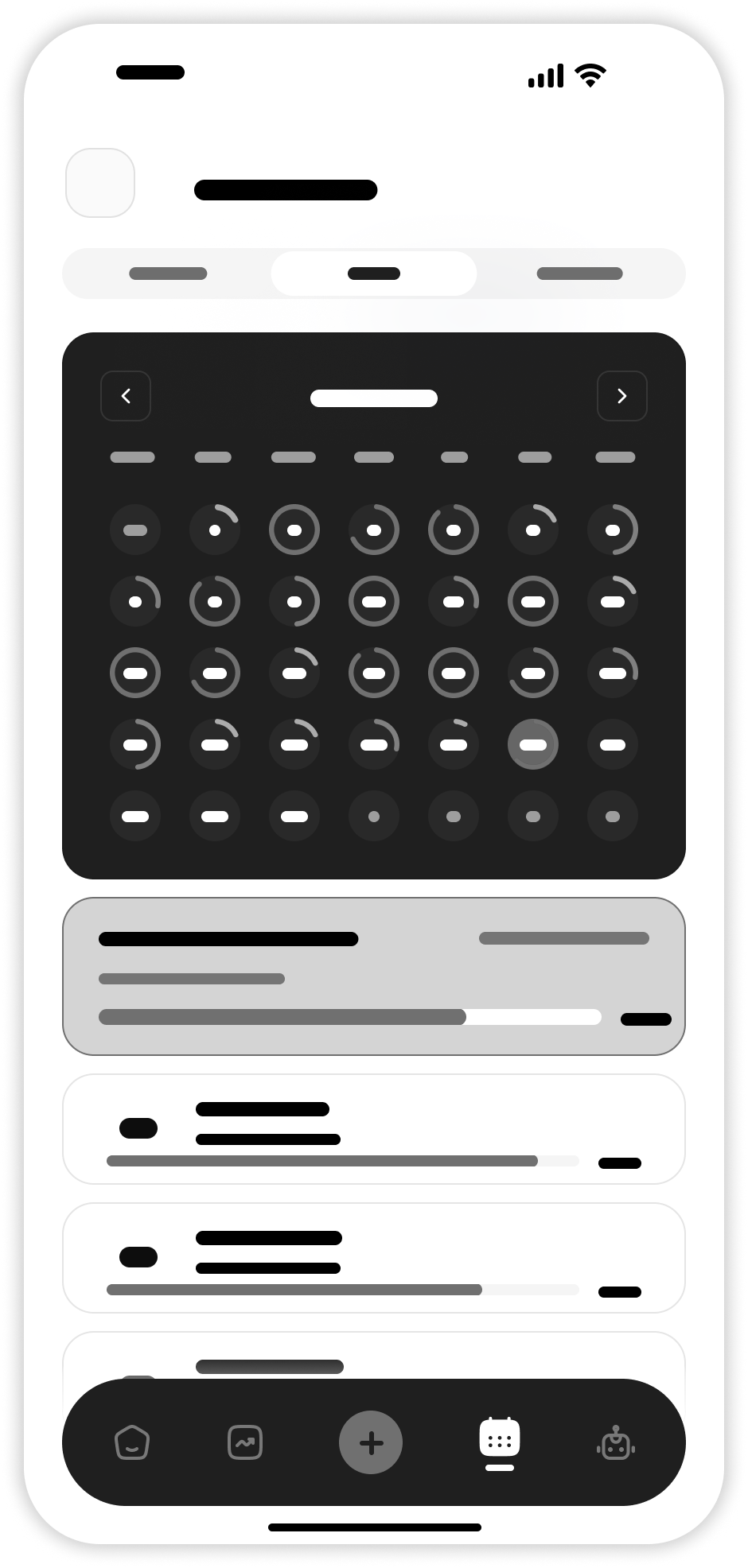 Calendar Page Wireframe
