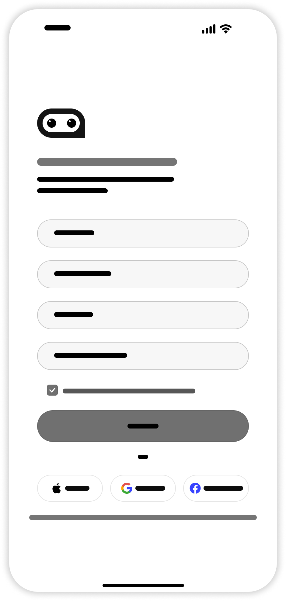 Sign Up Wireframe