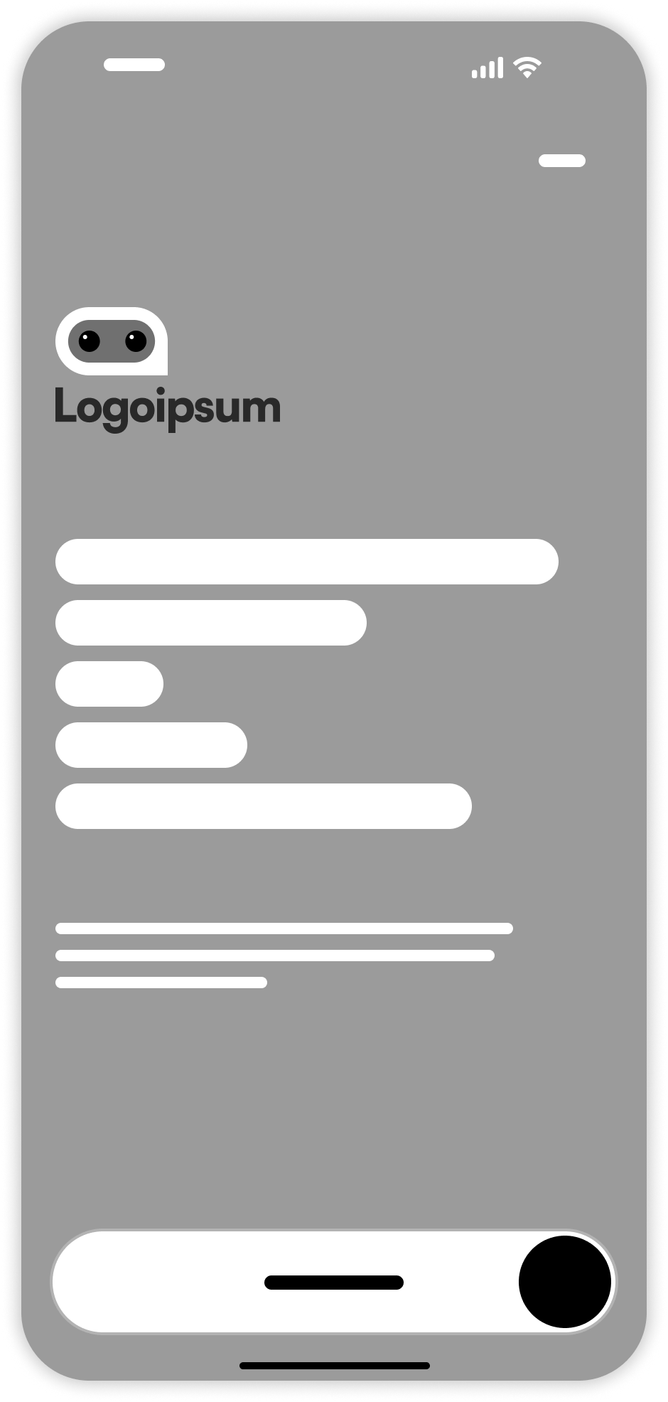 Welcome Screen Wireframe